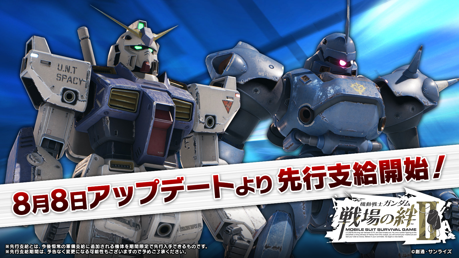 8月8日 月 アップデート実施 新規ms アレックス ケンプファー 先行支給 機動戦士ガンダム 戦場の絆ii