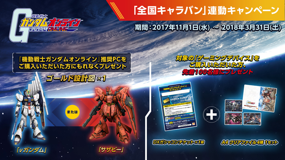 推奨pcキャンペーン Pc100台プレゼントキャンペーン実施中 機動戦士ガンダムオンライン Gundam Perfect Games Gpg